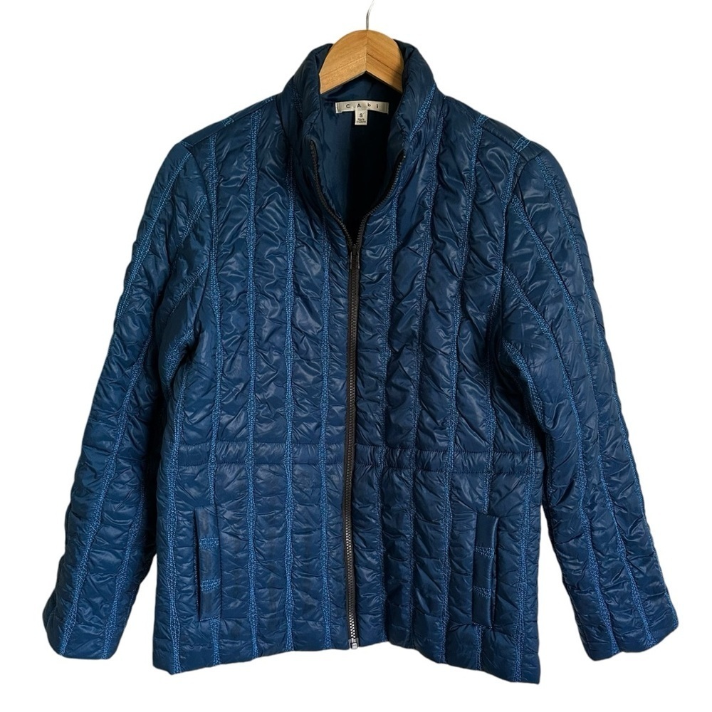 Cabi Womens Small Teal Blue Poseidon Puffer Jacket Quilted Winter Coat style 914